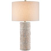 Currey and Company Azores 33" Tall Accent Table Lamp Whitewashed Water Hyacinth