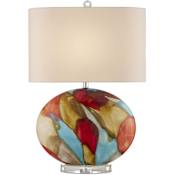 Currey and Company Vivid 30" Tall Vase Table Lamp Beige / Red / Blue / Orange / Clear