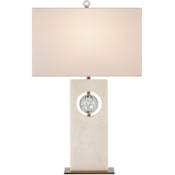 Currey and Company Radiant 27" Tall Buffet Table Lamp White / Clear / Antique Brass
