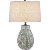 Currey and Company Fidella 24" Tall Vase Table Lamp Reactive Black & White / Brushed Nickel