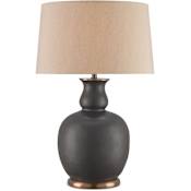 Currey and Company Ultimo 31" Tall Accent, Vase Table Lamp Matte Black / Antique Brass