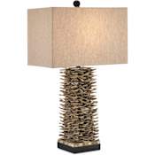 Currey and Company Villamare 30" Tall Table Lamp Natural / Satin Black