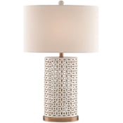 Currey and Company Bellemeade 29" Tall Accent, Buffet Table Lamp Ivory / Antique Brass
