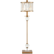 Currey and Company Parfait 33" Tall Buffet Table Lamp Crystal/Antique Brass