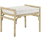 Currey and Company Olisa 23-1/2" Wide Fabric Standard Ottoman - Pearl Natural