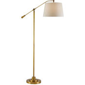 Currey and Company Maxstoke 66" Tall Boom Arm Floor Lamp Antique Brass