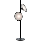 Currey and Company Bulat 2 Light 74" Tall Tree Floor Lamp Antique Black / White Opaque