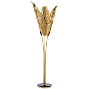 Currey and Company Tropical 3 Light 84" Tall Novelty Floor Lamp Vintage Brass / Black