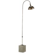 Currey and Company Finstock 65" Tall Gooseneck Floor Lamp Dirty Silver