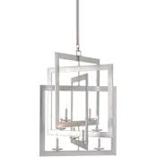 Currey and Company Middleton 8 Light 28" Wide 3 Tier Candle Style Chandelier Contemporary Silver Leaf