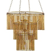 Currey and Company Mantra 7 Light 30" Wide Chandelier Gold Leaf