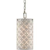 Currey and Company Ellison 6" Wide Mini Pendant Pearl / Antique Silver Leaf