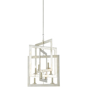 Currey and Company Middleton 8 Light 20" Wide Wrought Iron Chandelier Contemporary Silver Leaf