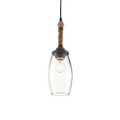 Currey and Company Hightider 6" Wide LED Mini Pendant Clear / Natural / French Black