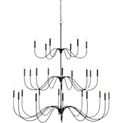Currey and Company Tirrell Large Chandelier Antique Black