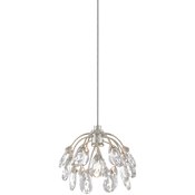 Currey and Company Crystal Bud 6" Wide Crystal Mini Pendant Painted Silver / Contemporary Silver Leaf