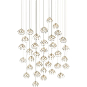 Currey and Company Crystal Bud 36 Light 33" Wide Crystal Multi Light Pendant Painted Silver / Contemporary Silver Leaf