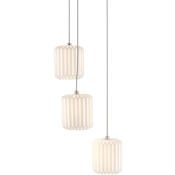 Currey and Company Dove 3 Light 8" Wide Multi Light Pendant Painted Silver / White