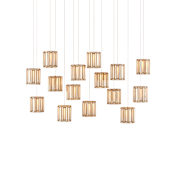 Currey and Company Daze 15 Light 48" Wide LED Multi Light Pendant Antique Brass / White / Silver