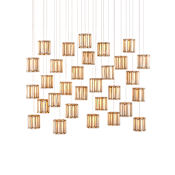 Currey and Company Daze 30 Light 54" Wide LED Multi Light Pendant Antique Brass / White / Silver