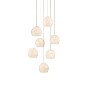 Currey and Company Lazio 7 Light 16" Wide LED Multi Light Pendant White / Silver