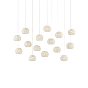 Currey and Company Piero 15 Light 48" Wide LED Multi Light Pendant Sugar White / Silver