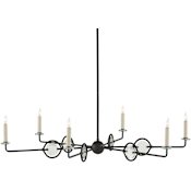 Currey and Company Privateer 6 Light 44" Wide Taper Candle Style Chandelier Blacksmith