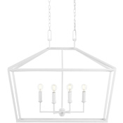 Currey and Company Denison 6 Light 40" Wide Linear Pendant Gesso White