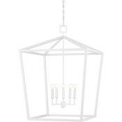 Currey and Company Denison 4 Light 26" Wide Pendant Gesso White