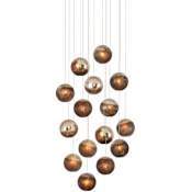 Currey and Company Pathos 15 Light 24" Wide Multi Light Pendant Antique Silver / Antique Gold / Matte Charcoal