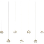 Currey and Company Crystal Bud 7 Light 58" Wide Linear Pendant Crystal / Contemporary Silver / Silver