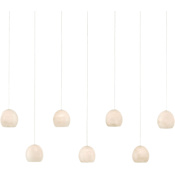 Currey and Company Lazio 7 Light 59" Wide Linear Pendant Natural Stone / Silver