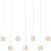 Currey and Company Piero 7 Light 60" Wide Linear Pendant Sugar White / Silver