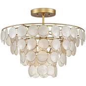 Currey and Company Bon Vivant 20" Wide Semi-flush Ceiling Fixture Natural / Gold