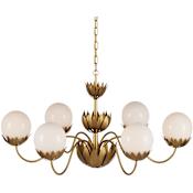 Currey and Company Mirasole 6 Light 37" Wide Chandelier Contemporary Gold Leaf / Gold / White