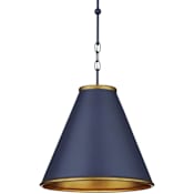 Currey and Company Pierrepont 16" Wide Pendant Hiroshi Dark Blue / Contemporary Gold Leaf / Gold