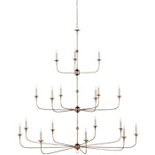 Currey and Company Nottaway 18 Light 60" Wide Wrought Iron Candle Style Chandelier Pyrite Bronze
