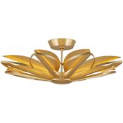 Currey and Company Stewart 32" Wide LED Semi-Flush Ceiling Fixture Gold Leaf