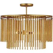 Currey and Company Mantra 3 Light 24" Wide Semi-Flush Ceiling Fixture Gold Leaf