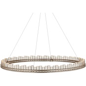 Currey and Company Pleiades 51" Wide LED Crystal Ring Chandelier Contemporary Silver Leaf / Contemporary Silver / Clear