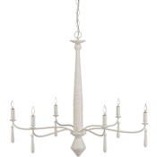Currey and Company Donnybrook 6 Light 33" Wide Taper Candle Style Chandelier Snow White / White