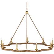 Currey and Company Savoie 9 Light 43" Wide Taper Candle Style Chandelier Natural / Contemporary Gold Leaf