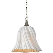 Currey and Company Twirl 18" Wide Pendant White / Antique Brushed Nickel