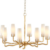 Currey and Company Mathilda 8 Light 36" Wide Chandelier White / Matte Gold