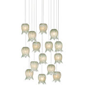 Currey and Company Polpo 15 Light 21" Wide Multi Light Pendant Green / Silver