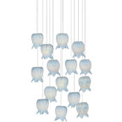 Currey and Company Polpo 15 Light 21" Wide Multi Light Pendant Blue / Silver