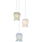 Currey and Company Polpo 3 Light 8" Wide Multi Light Pendant Blue / Green / White / Silver
