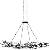 Currey and Company Rainforest 74" Wide 14 Light Linear Chandelier Rustic Bronze