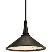 Currey and Company Manuscript Single Light 13" Wide Pendant Mole Black