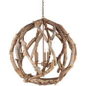 Currey and Company Driftwood 29" Wide 3 Light Chandelier in Natural Finish Natural